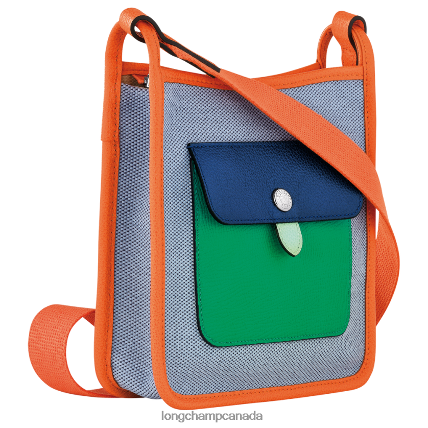 Longchamp Le Foulonne Crossbody bag Blue/Orange Women Bags 2XXDPB259