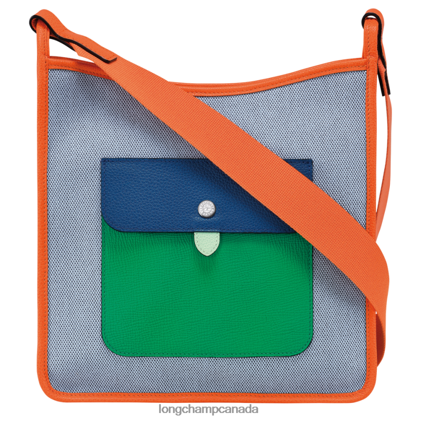 Longchamp Le Foulonne Zipped crossbody bag Blue/Orange Women Bags 2XXDPB260