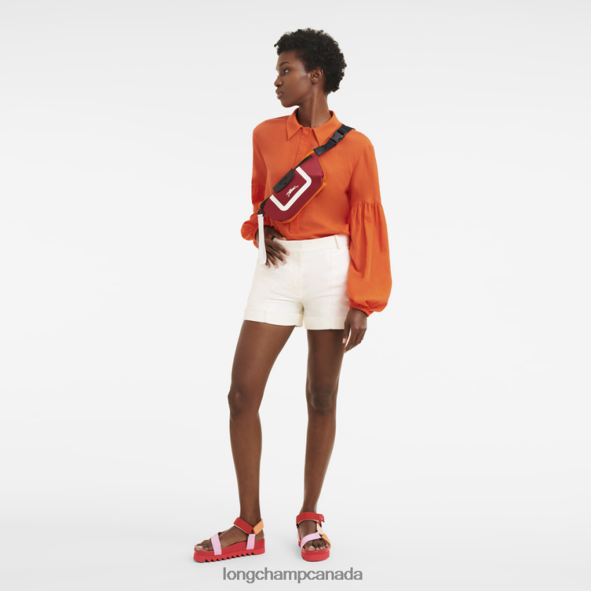 Longchamp Le Pliage Collection Belt bag Orange/Burgundy Women Bags 2XXDPB213