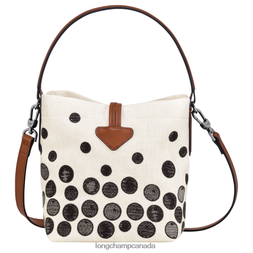 Longchamp Roseau Essential Bucket bag Black/White Women Bags 2XXDPB256