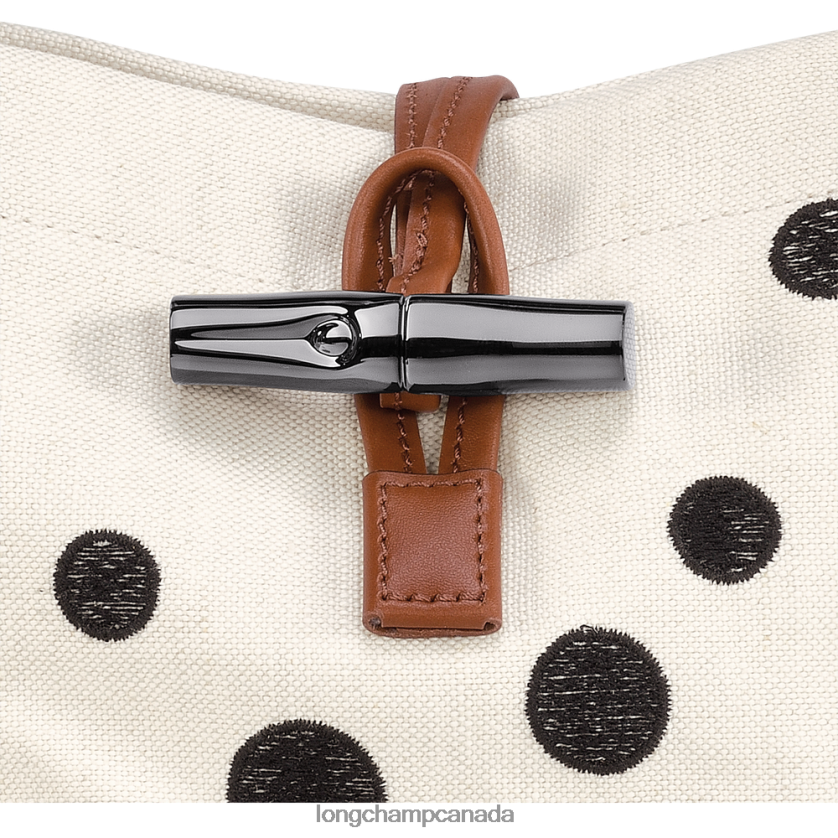 Longchamp Roseau Essential Bucket bag Black/White Women Bags 2XXDPB256