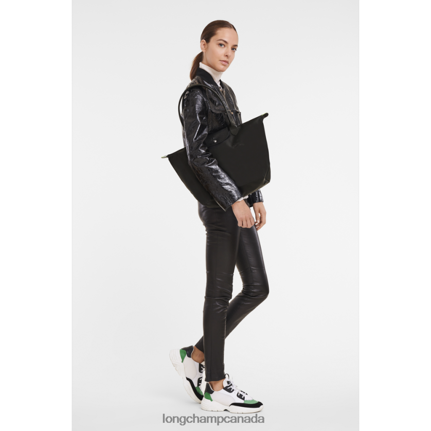 Longchamp Le Pliage Green Tote bag Black Women Bags 2XXDPB30