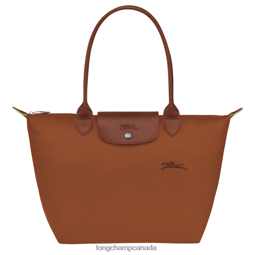 Longchamp Le Pliage Green Tote bag Cognac Women Bags 2XXDPB410