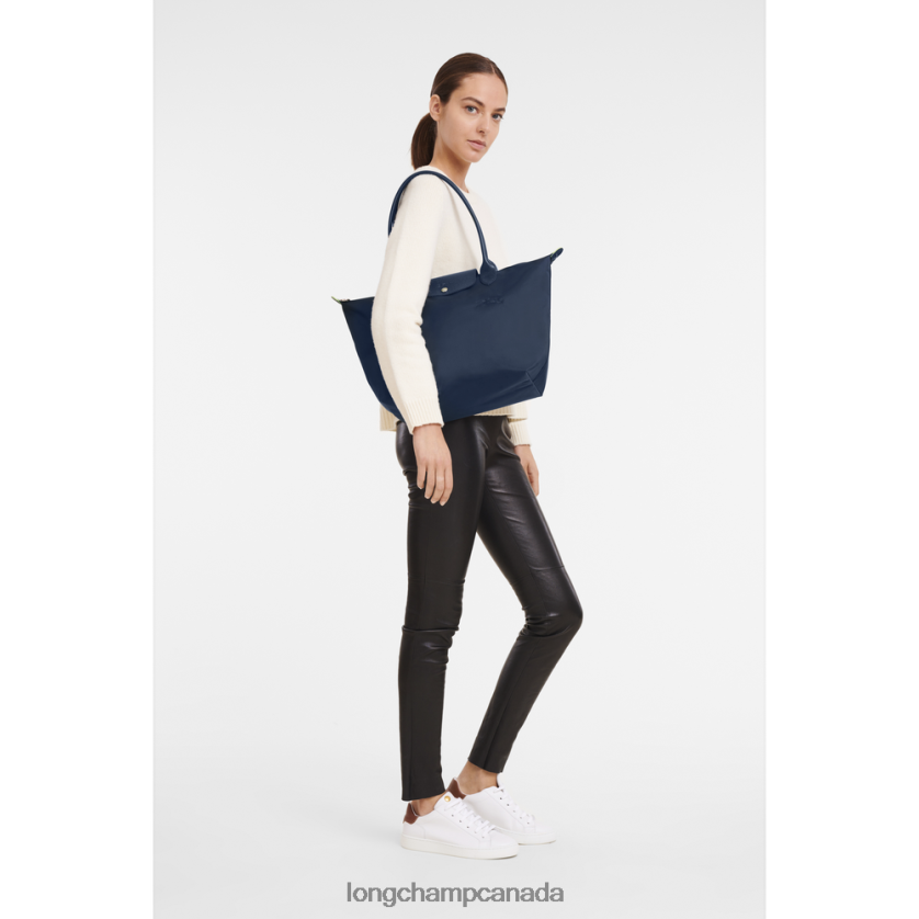 Longchamp Le Pliage Green Tote bag Navy Women Bags 2XXDPB406