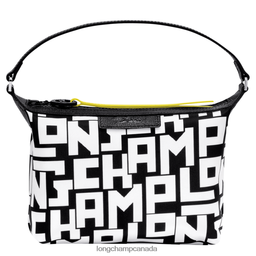 Longchamp Le Pliage LGP Clutch Black/White Women Bags 2XXDPB227