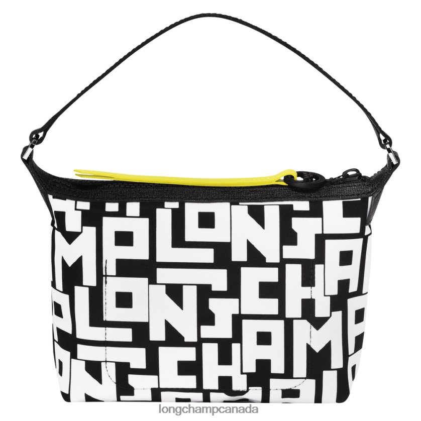 Longchamp Le Pliage LGP Clutch Black/White Women Bags 2XXDPB227