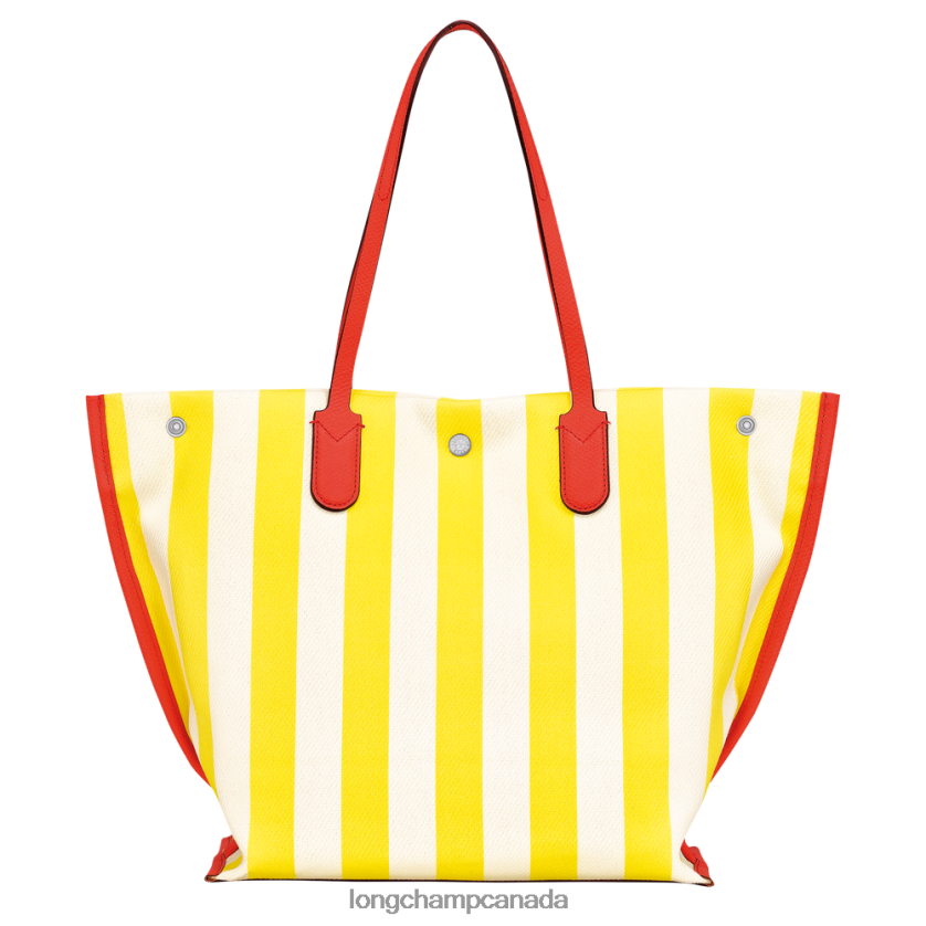 Longchamp Roseau Essential Tote bag Yellow/White Women Bags 2XXDPB364
