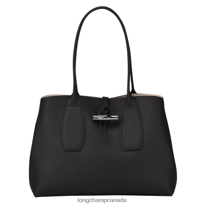 Longchamp Roseau Tote bag Black Women Bags 2XXDPB368
