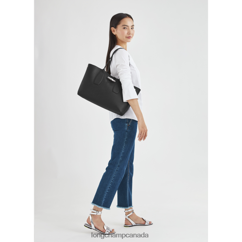 Longchamp Roseau Tote bag Black Women Bags 2XXDPB368
