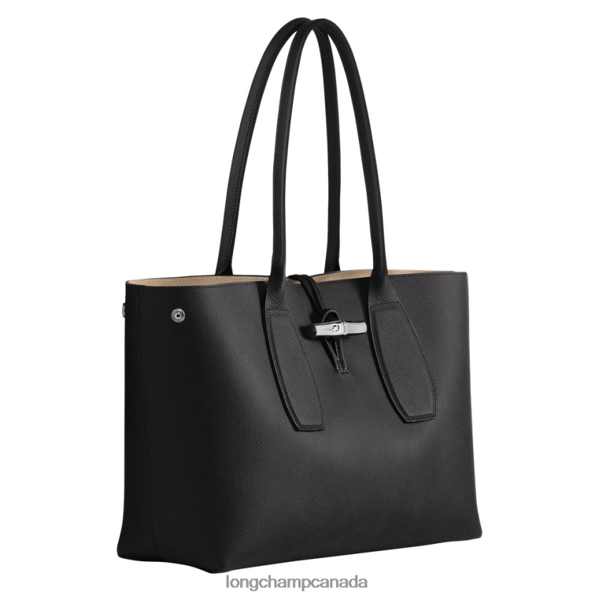 Longchamp Roseau Tote bag Black Women Bags 2XXDPB368