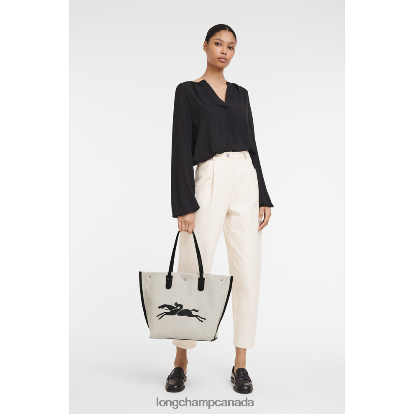 Longchamp Roseau Tote bag Ecru Women Bags 2XXDPB381