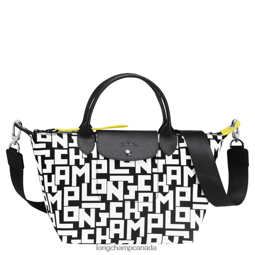 Longchamp Le Pliage LGP Handbag Black/White Women Bags 2XXDPB90