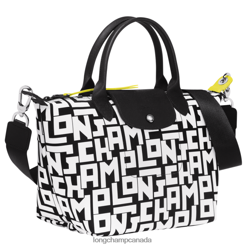 Longchamp Le Pliage LGP Handbag Black/White Women Bags 2XXDPB90