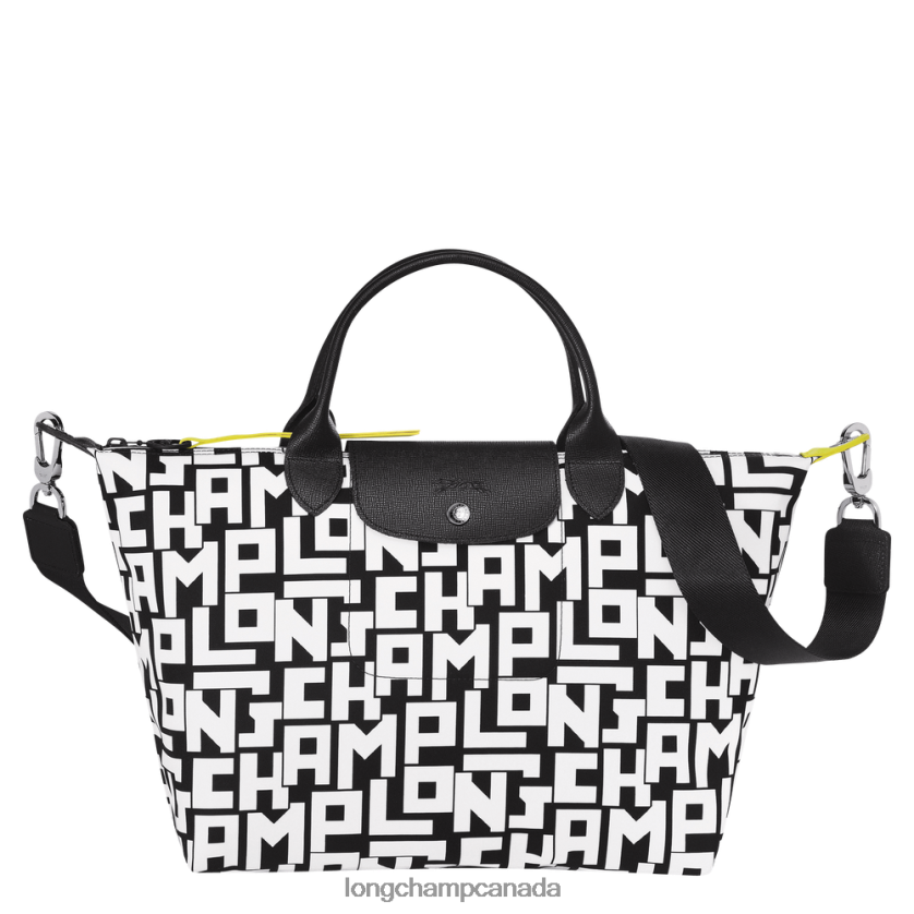 Longchamp Le Pliage LGP Handbag Black/White Women Bags 2XXDPB91