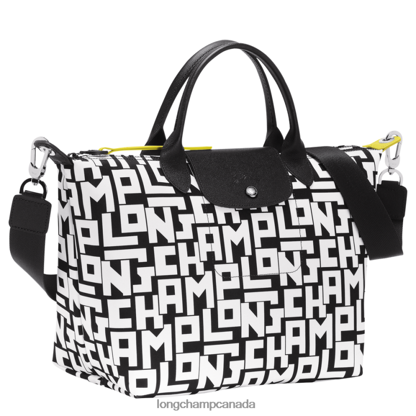 Longchamp Le Pliage LGP Handbag Black/White Women Bags 2XXDPB91