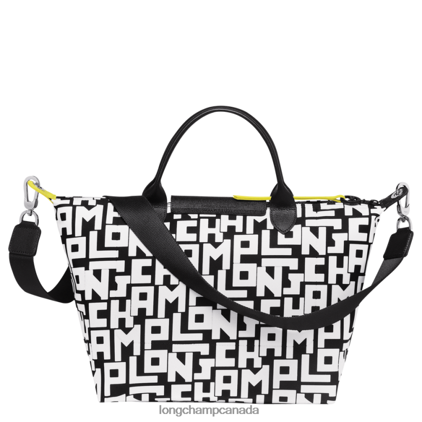 Longchamp Le Pliage LGP Handbag Black/White Women Bags 2XXDPB91