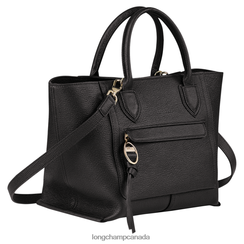 Longchamp Mailbox Handbag Black Women Bags 2XXDPB167