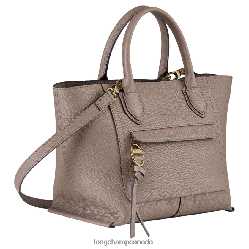 Longchamp Mailbox Handbag Taupe Women Bags 2XXDPB168