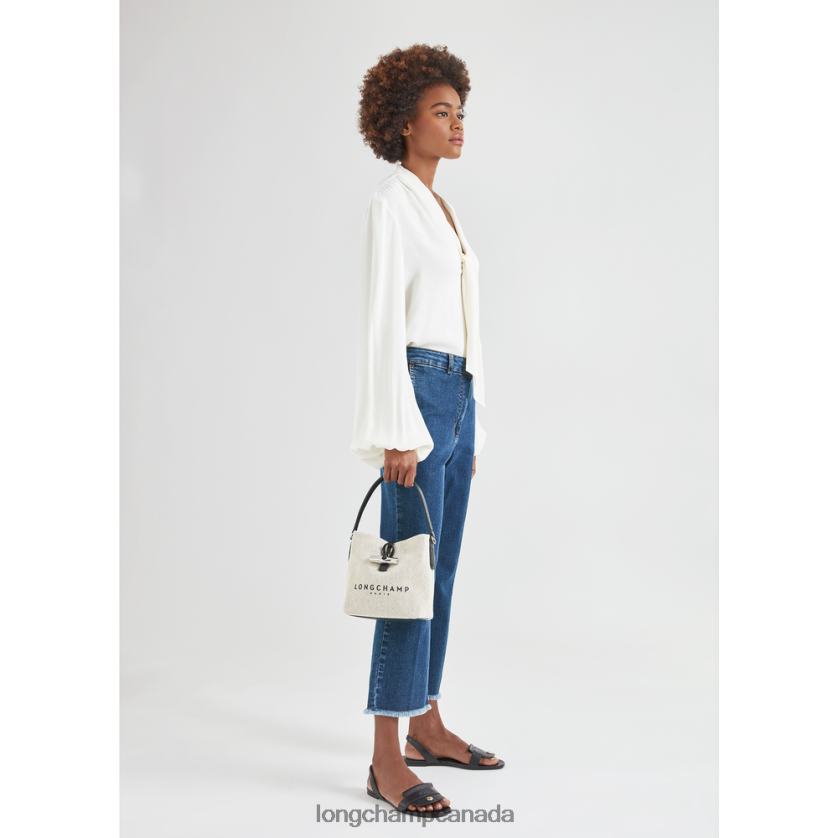 Longchamp Roseau Bucket bag Ecru Women Bags 2XXDPB117