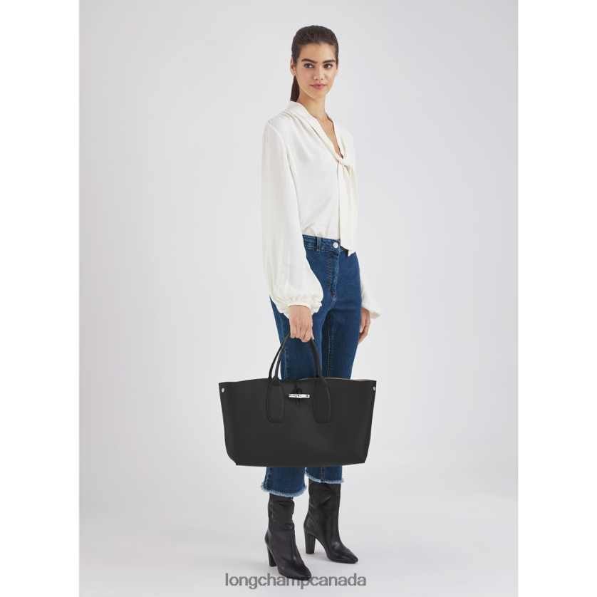 Longchamp Roseau Handbag Black Women Bags 2XXDPB109