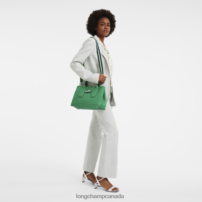 Longchamp Roseau Handbag Grass/Green Light Women Bags 2XXDPB98