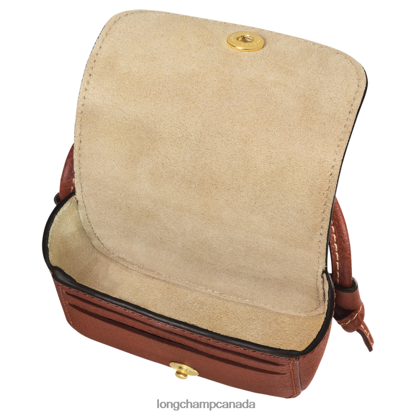 Longchamp Epure Coin purse with leather lace Brown Women Leather Goods 2XXDPB533