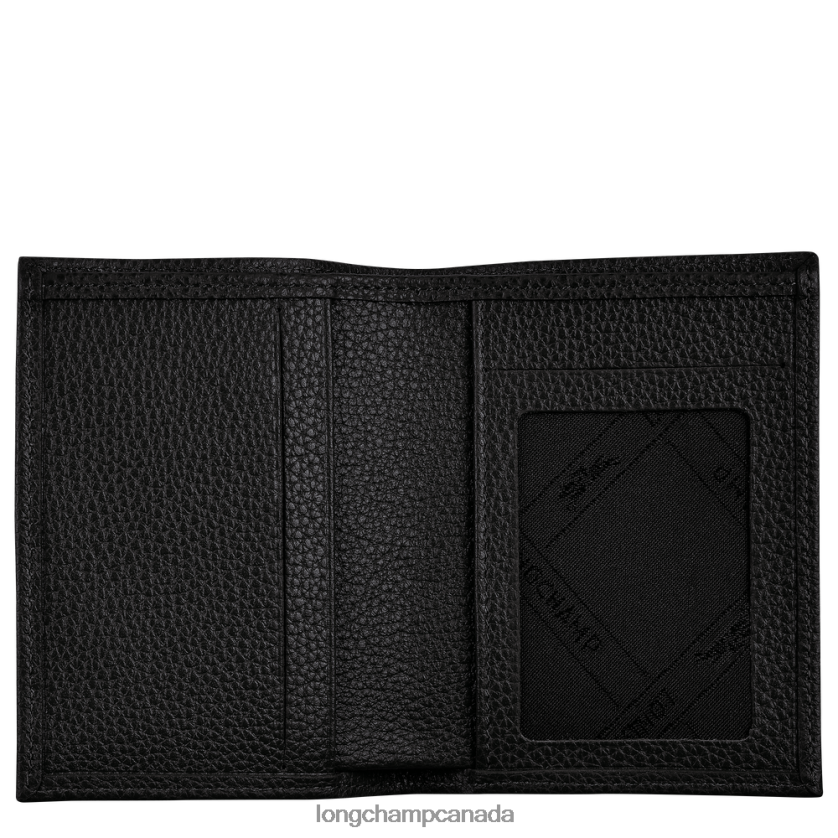 Longchamp Le Foulonne Card holder Black Women Leather Goods 2XXDPB657