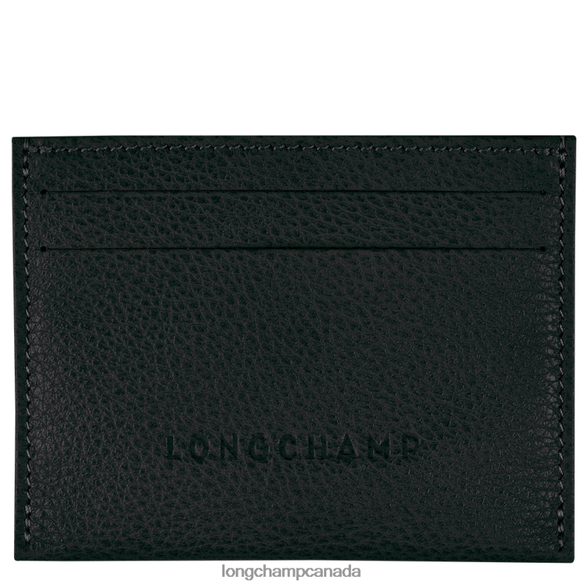 Longchamp Le Foulonne Cardholder Black Women Leather Goods 2XXDPB643