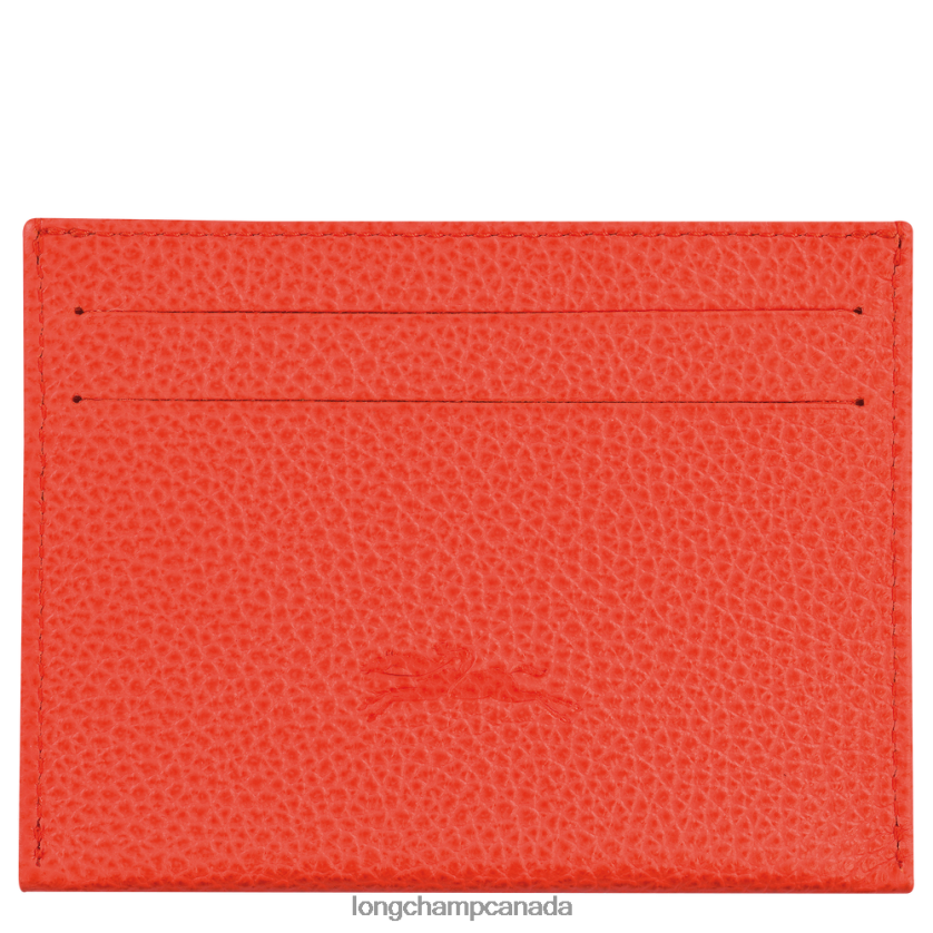 Longchamp Le Foulonne Cardholder Orange Women Leather Goods 2XXDPB644