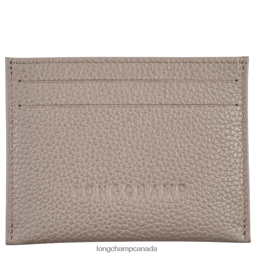 Longchamp Le Foulonne Cardholder Turtledove Women Leather Goods 2XXDPB647