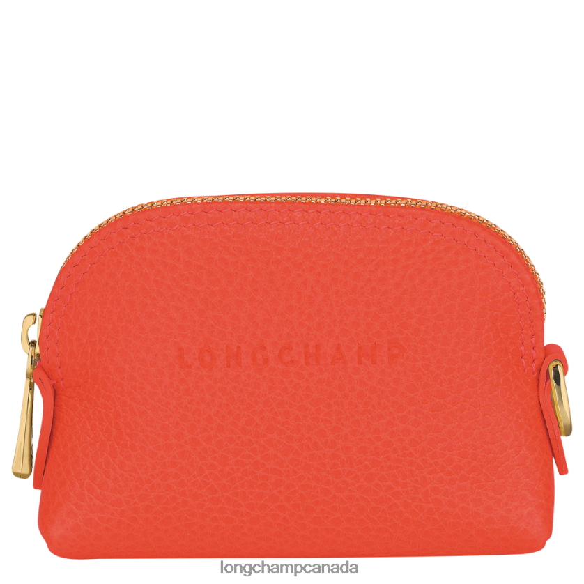 Longchamp Le Foulonne Coin purse Orange Women Leather Goods 2XXDPB525