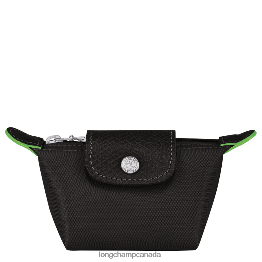 Longchamp Le Pliage Green Coin purse Black Women Leather Goods 2XXDPB506