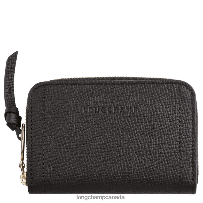 Longchamp Mailbox Coin purse Black Women Leather Goods 2XXDPB536
