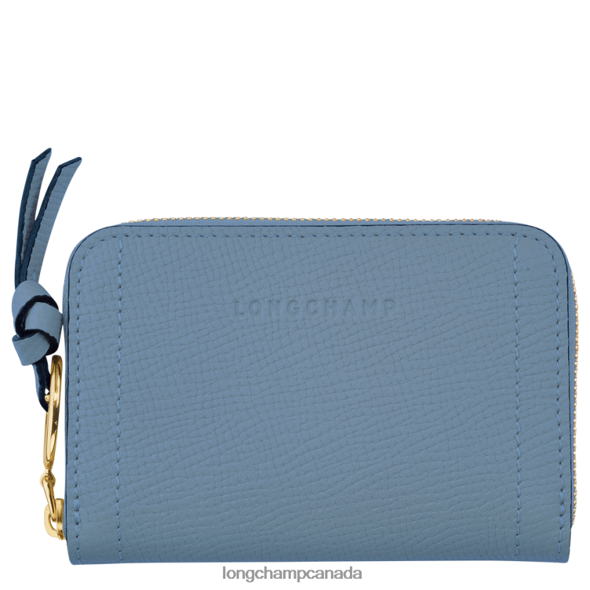 Longchamp Mailbox Coin purse Slate Women Leather Goods 2XXDPB539