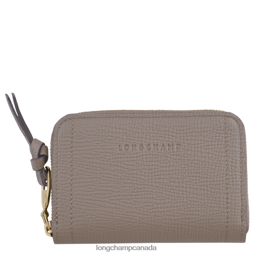 Longchamp Mailbox Coin purse Taupe Women Leather Goods 2XXDPB538