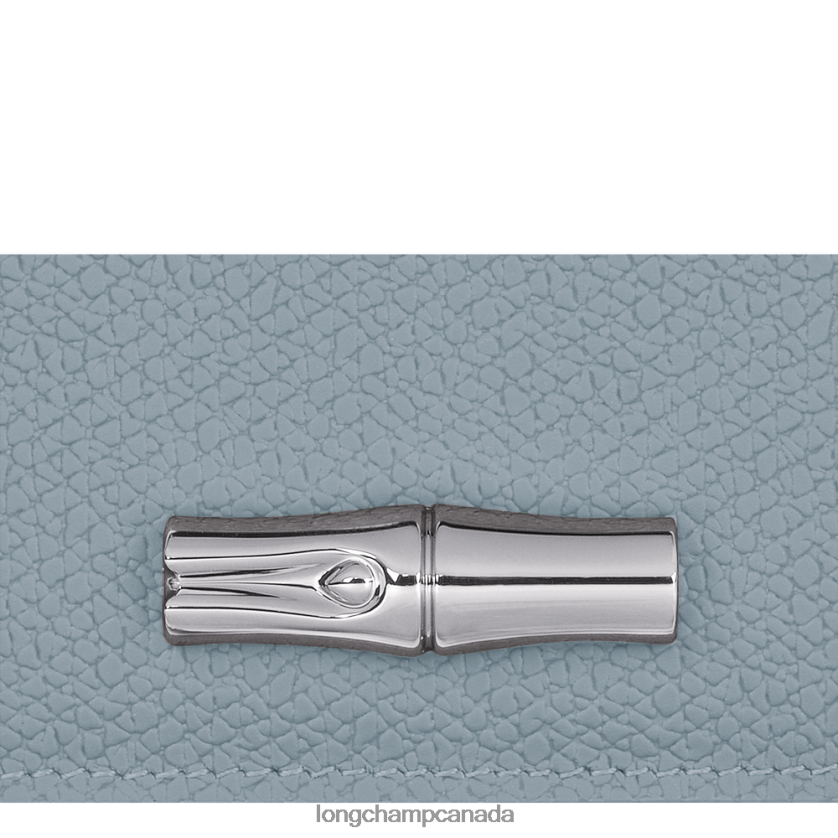 Longchamp Roseau Card holder Cloud Blue Women Leather Goods 2XXDPB640