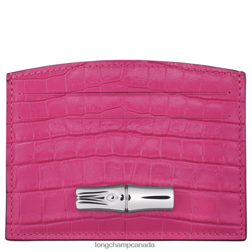 Longchamp Roseau Card holder Fuchsia Women Leather Goods 2XXDPB642