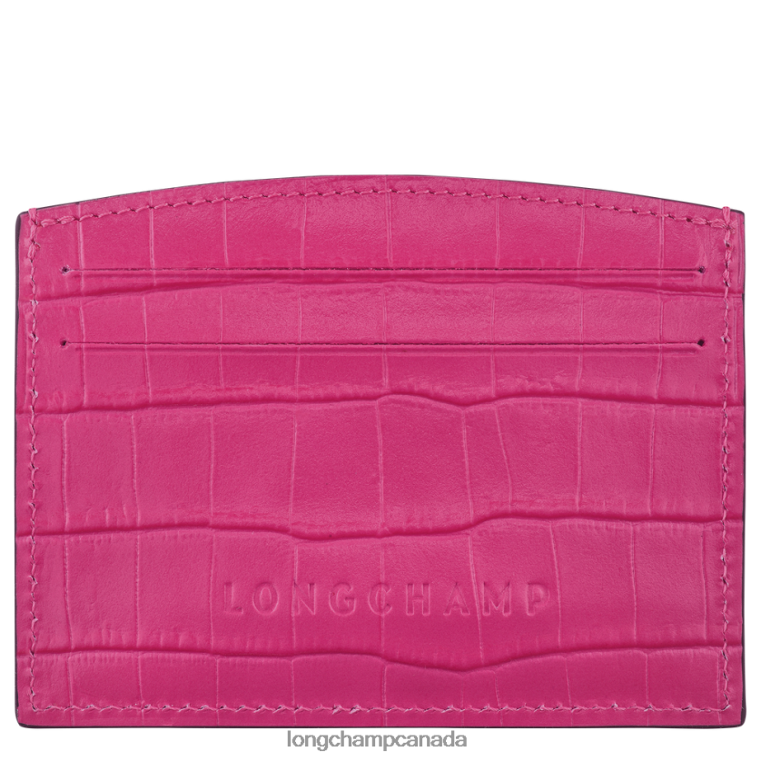 Longchamp Roseau Card holder Fuchsia Women Leather Goods 2XXDPB642