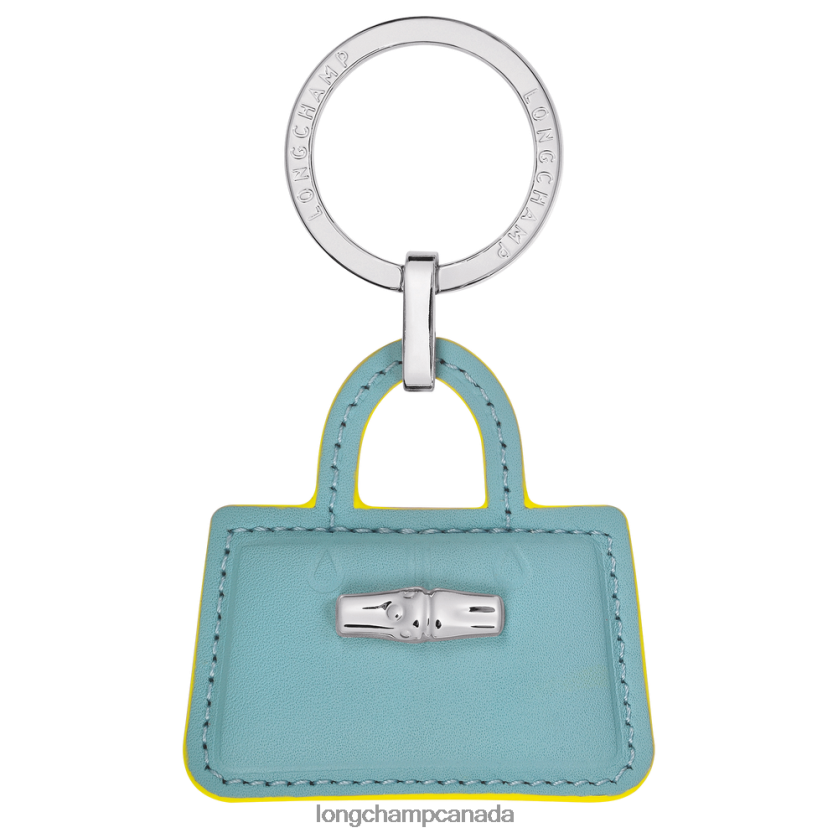 Longchamp Roseau Key rings Cloud Blue/Orange Women Leather Goods 2XXDPB751