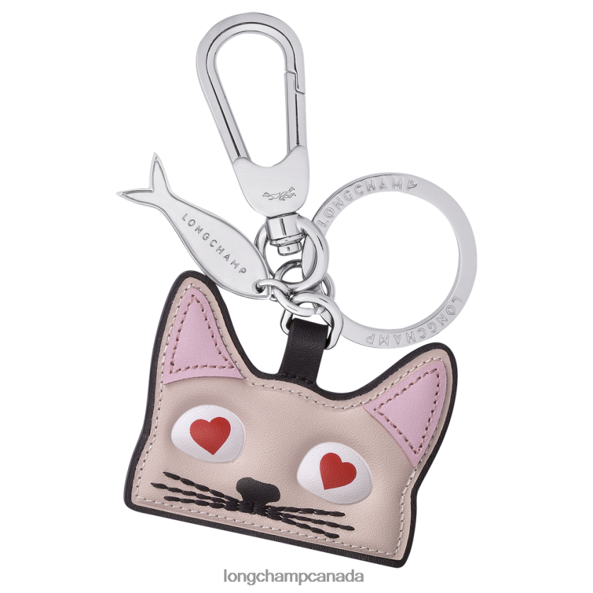 Longchamp Spring/Summer Collection 2022 Cat key ring Pale Pink Women Leather Goods 2XXDPB754