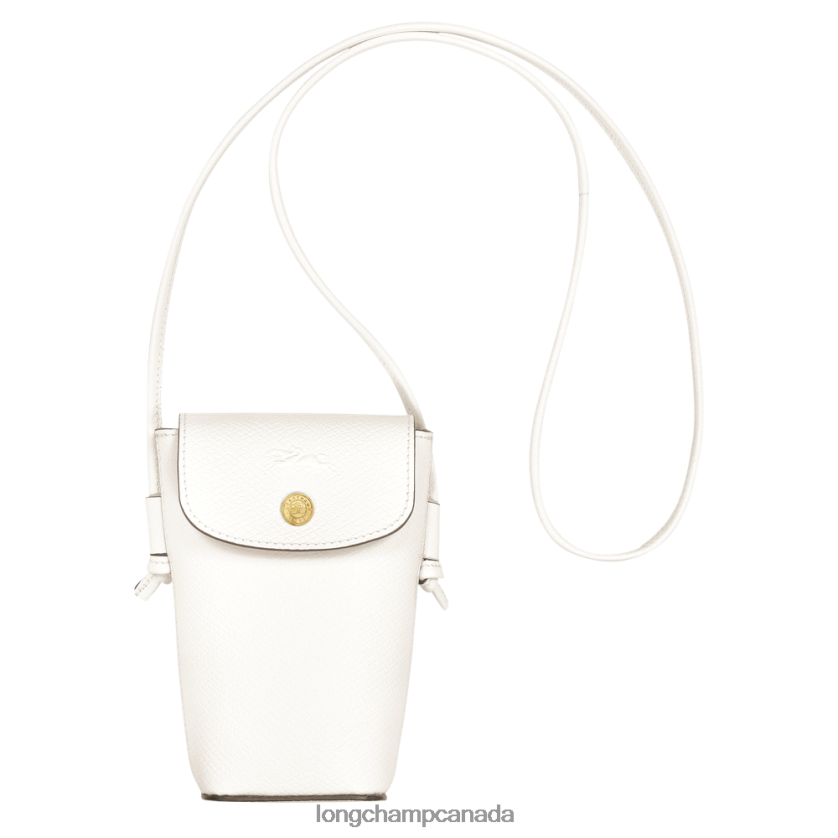 Longchamp Epure Phone case with leather lace White Women Leather Goods 2XXDPB707