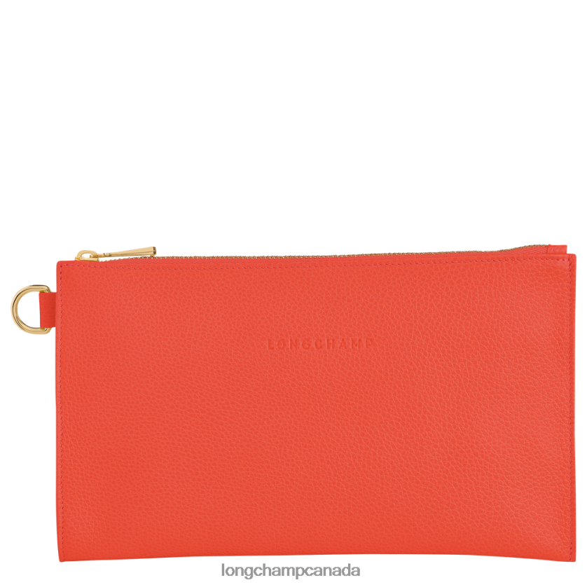 Longchamp Le Foulonne Pouch Orange Women Leather Goods 2XXDPB700
