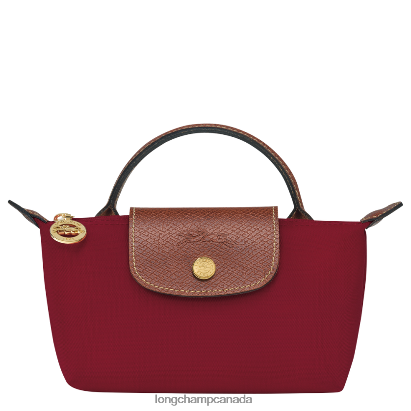 Longchamp Le Pliage Original Pouch with handle Red Women Leather Goods 2XXDPB664