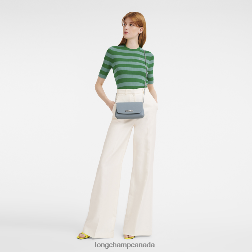 Longchamp Roseau Clutch Cloud Blue Women Leather Goods 2XXDPB254