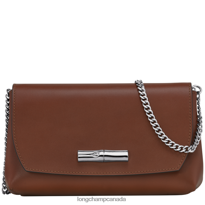 Longchamp Roseau Clutch Ebony Women Leather Goods 2XXDPB247