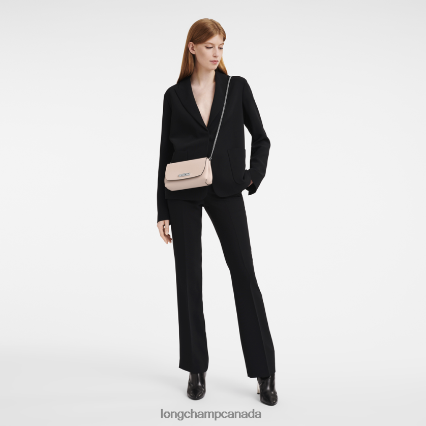 Longchamp Roseau Clutch Pale Pink Women Leather Goods 2XXDPB249