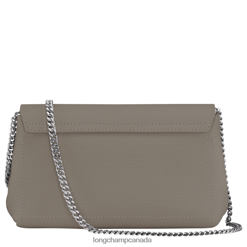 Longchamp Roseau Clutch Turtledove Women Leather Goods 2XXDPB255