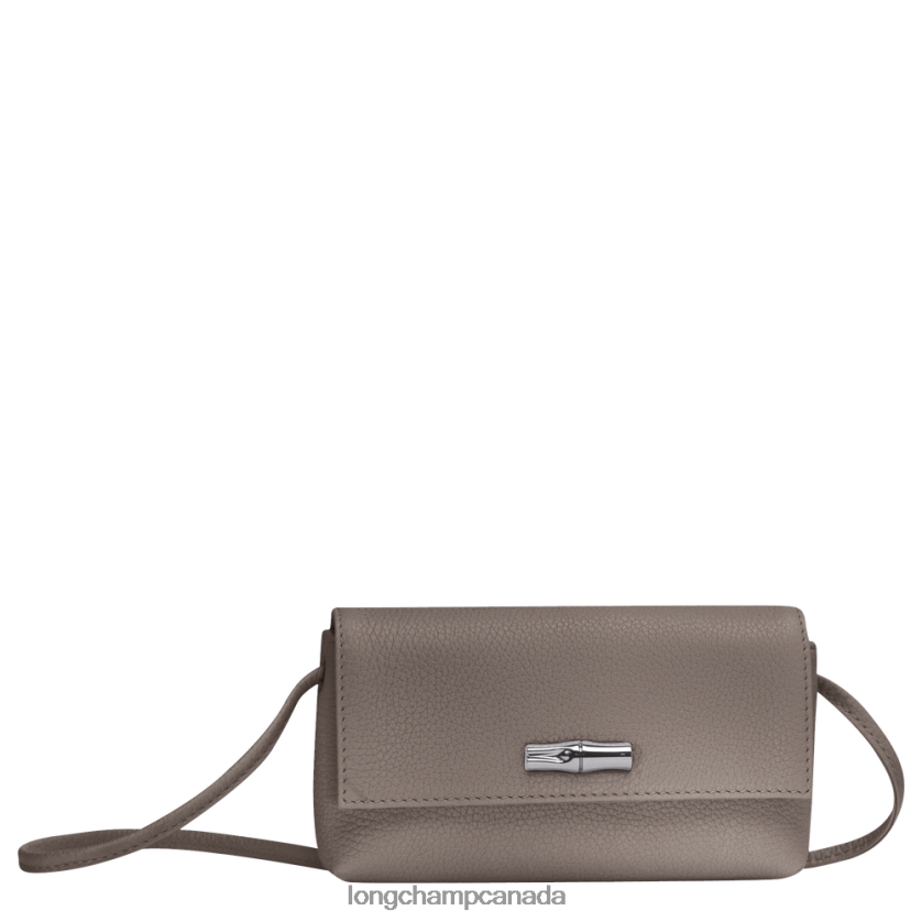 Longchamp Roseau Essential Clutch Grey Women Leather Goods 2XXDPB11