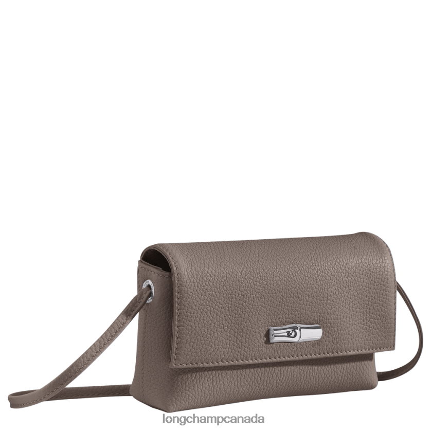 Longchamp Roseau Essential Clutch Grey Women Leather Goods 2XXDPB11