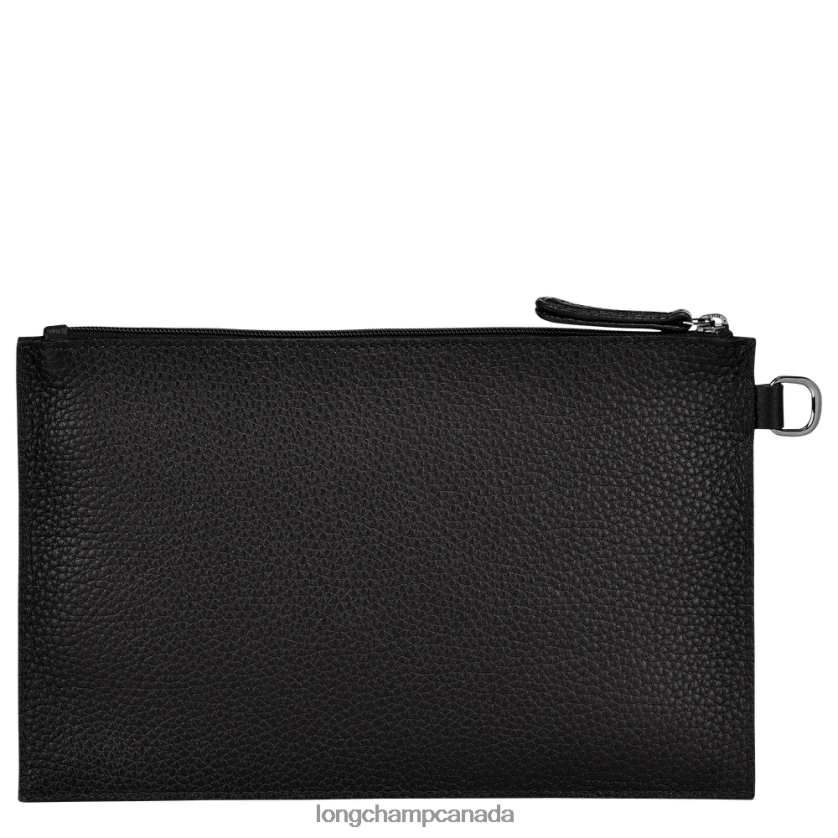 Longchamp Roseau Essential Pouch Black Women Leather Goods 2XXDPB690